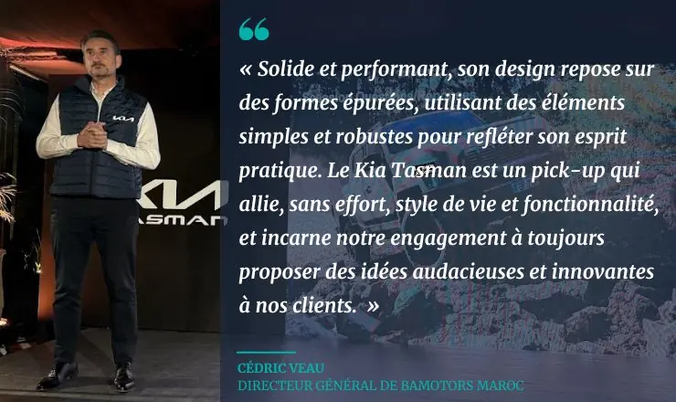 KIA TASMAN CEDRIC VEAU