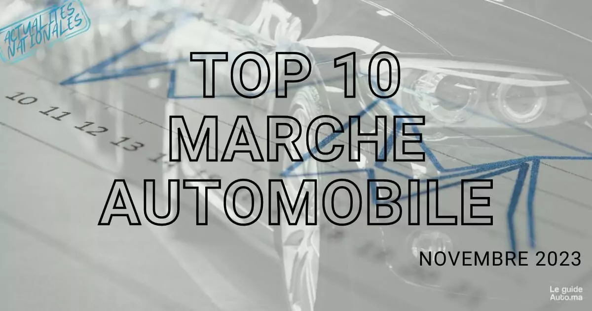 Top 10 des ventes automobiles au Maroc Novembre 2023