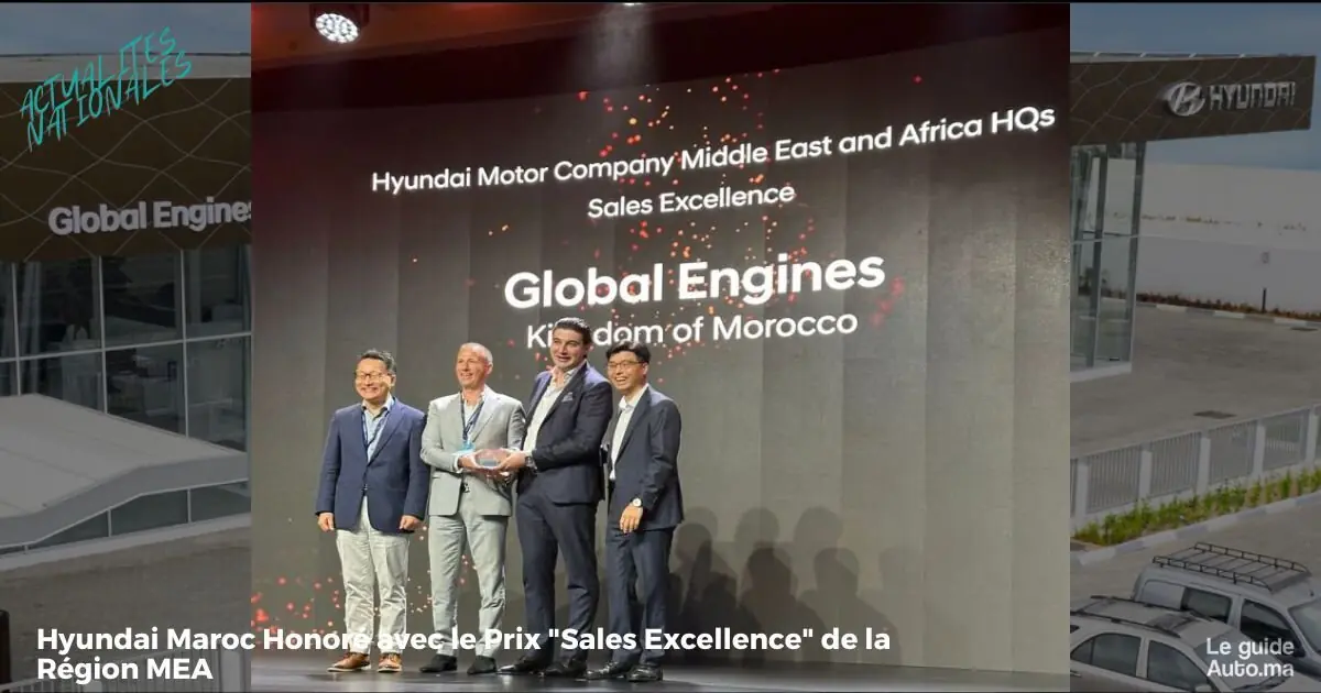 Hyundai Maroc Honoré avec le Prix Sales Excellence de la Région MEA