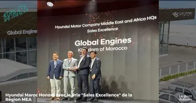 Hyundai Maroc Honoré avec le Prix Sales Excellence de la Région MEA